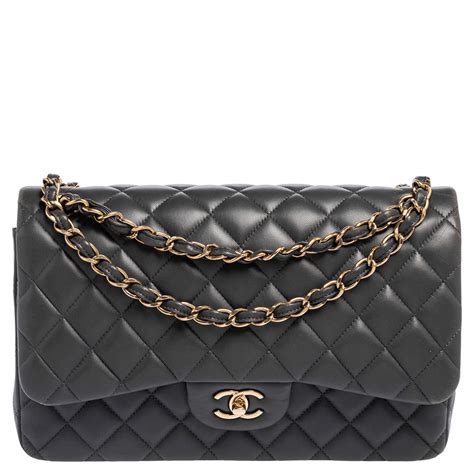 chanel flap bag jumbo grey